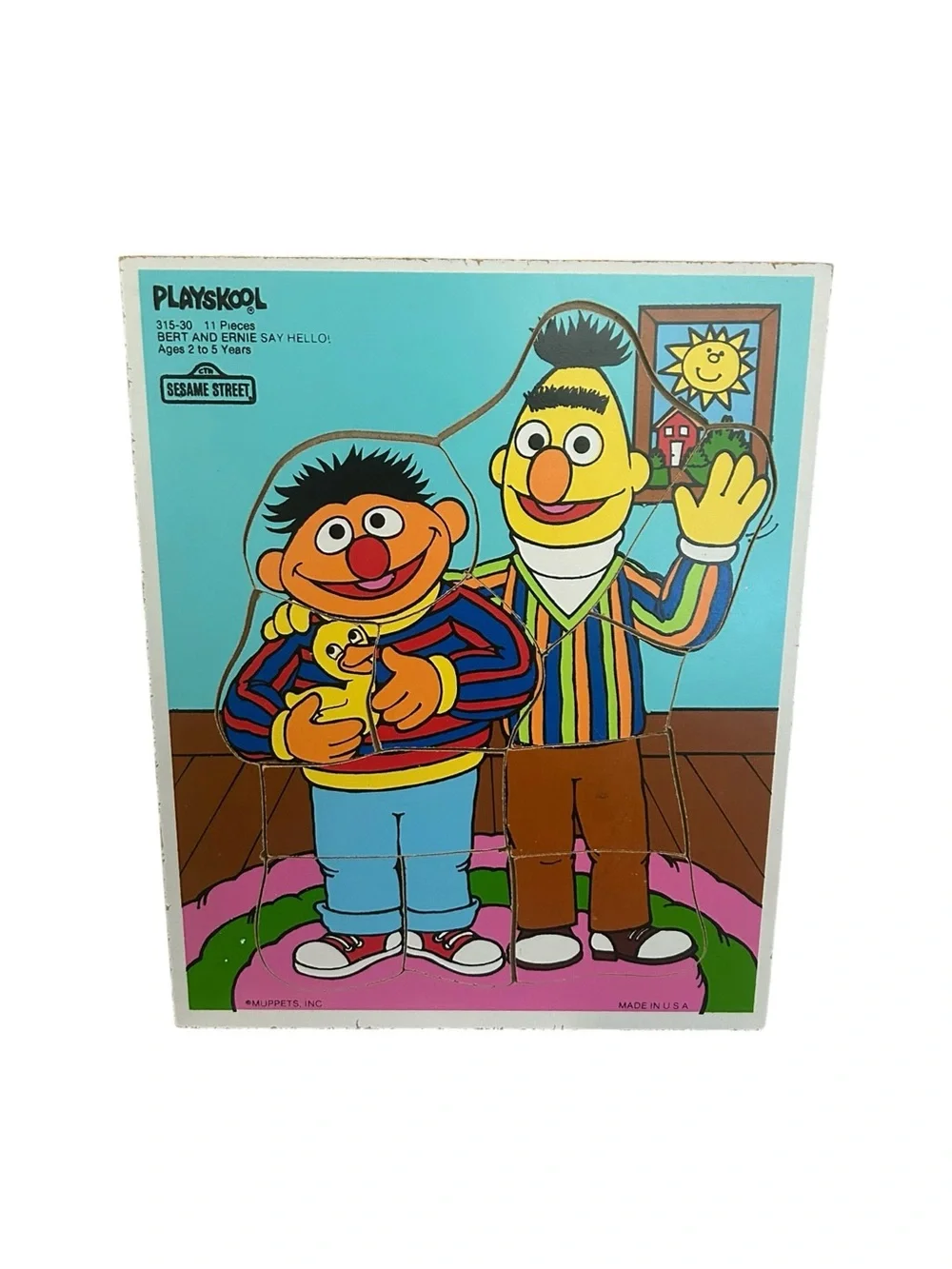 Vintage Playskool Lot Of 3 Sesame Street Wooden Puzzles 2 Muppets Inc 1 Henson